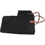 Stair Basket with Leather Handles, Foldable Felt Organizer for 16 Stairs, Black, Internal Support Design